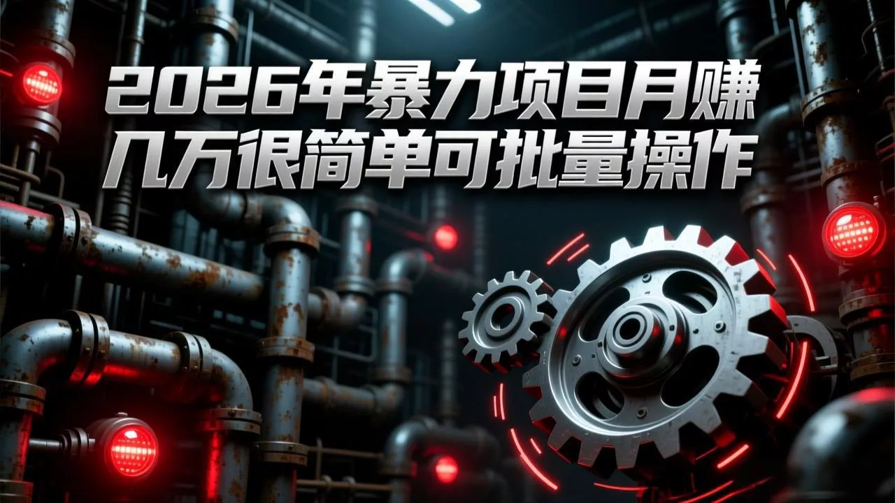 2026年暴力项目月赚几万很简单可批量操作，成本低，利润大 - 项目资源网