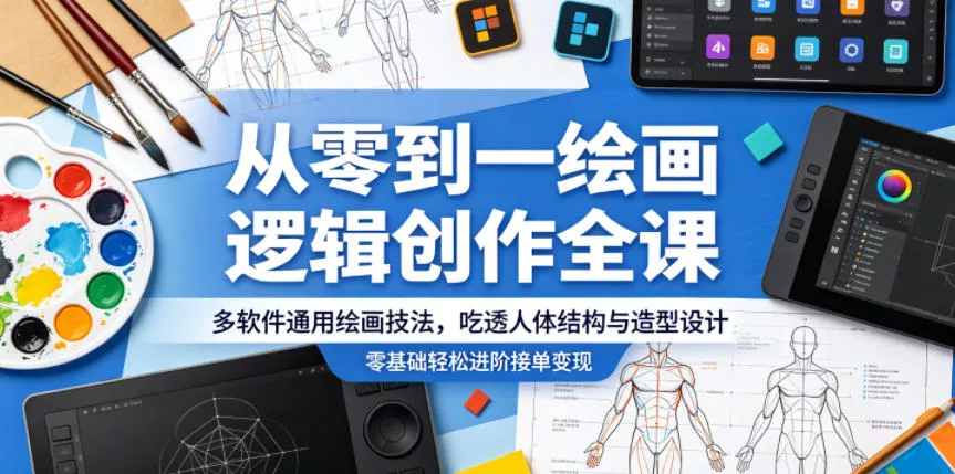 从零到一绘画逻辑创作全课,多软件通用绘画技法,吃透人体结构与造型设计,零基础轻松进阶接单变现 从零到一绘画逻辑创作全课,多软件通用绘画技法,吃透人体结构与造型设计,零基础轻松进阶接单变现