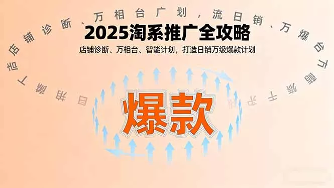 2025淘系推广全攻略，店铺诊断、万相台、智能计划，打造日销万级爆款计划 - 项目资源网