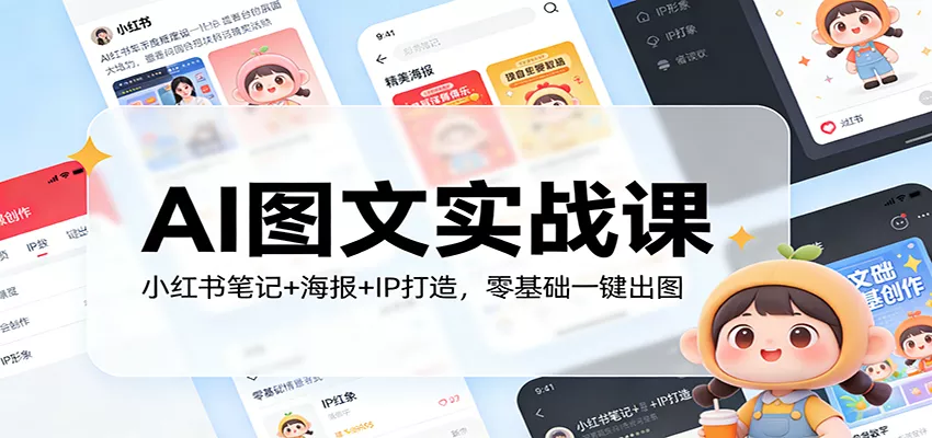 AI图文实战课：小红书笔记+海报+IP打造，零基础一键出图 - 项目资源网