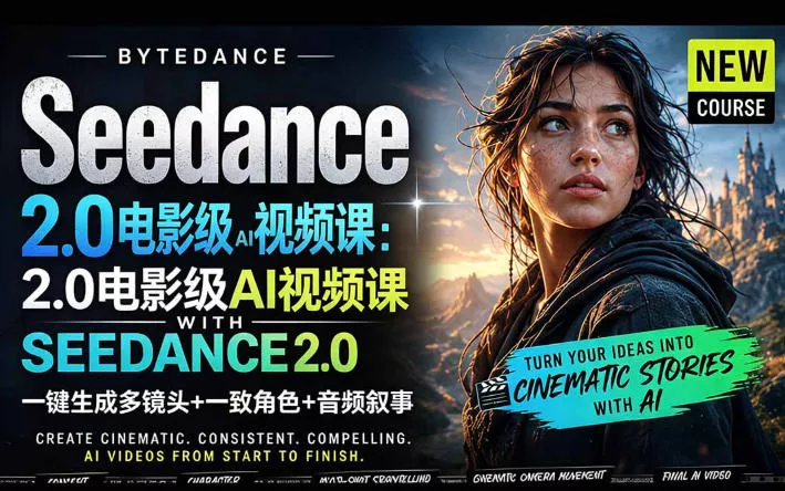 字节跳动的Seedance 2.0 AI电影视频生成制作教程,一键生成多镜头+一致角色+音频叙事-中英字幕 字节跳动的Seedance 2.0 AI电影视频生成制作教程,一键生成多镜头+一致角色+音频叙事-中英字幕